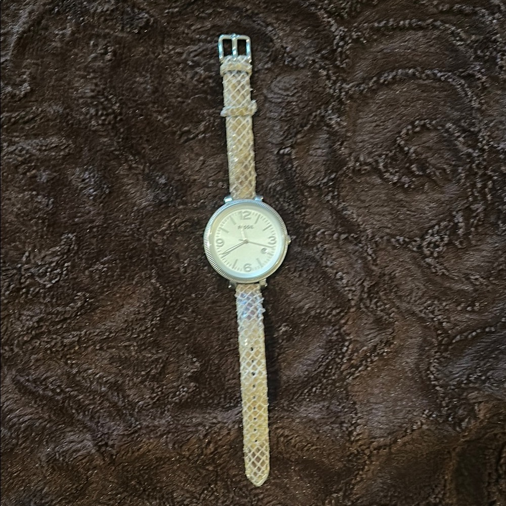 Fossil Silver and Tan Watch